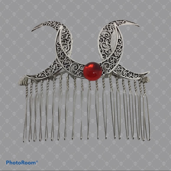Wicca Triple Moon Goddess Hair Clip Accessory new - Picture 3 of 8